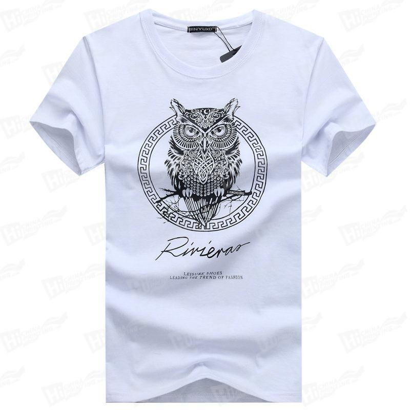 The Owl--Screen Printed Men's Short-Sleeve Tee Shirts For Wholesale